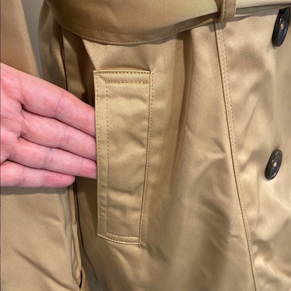 Fashion Nova Trench Coat Warming My Heart Faux Fur Lined Fleece Khaki Tan Large - Picture 4 of 15